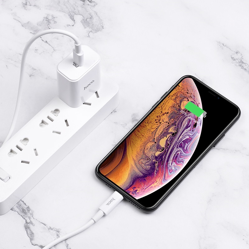Bộ sạc nhanh cho iphone công suất 18W Hoco C71 hàng chính hãng sạc siêu nhanh ko gây chai pin hỗ trợ từ iphone 8 đến iphone 11pro Max