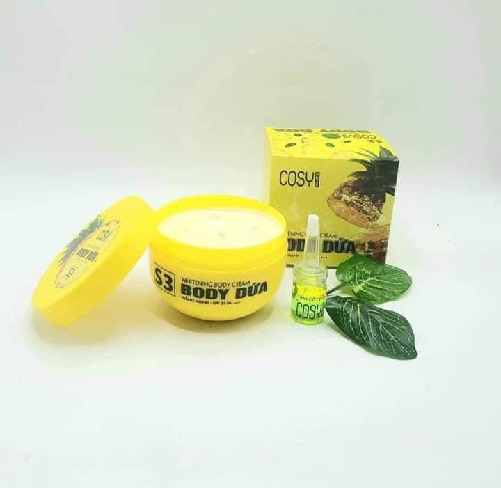 Kem body cosy dứa - tặng serum kích trắng cốt dứa