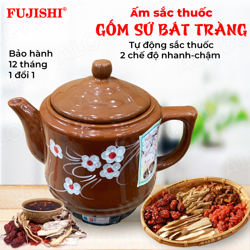 Ấm sắc thuốc bắc gốm bát tràn fujishi - inox xuân mai
