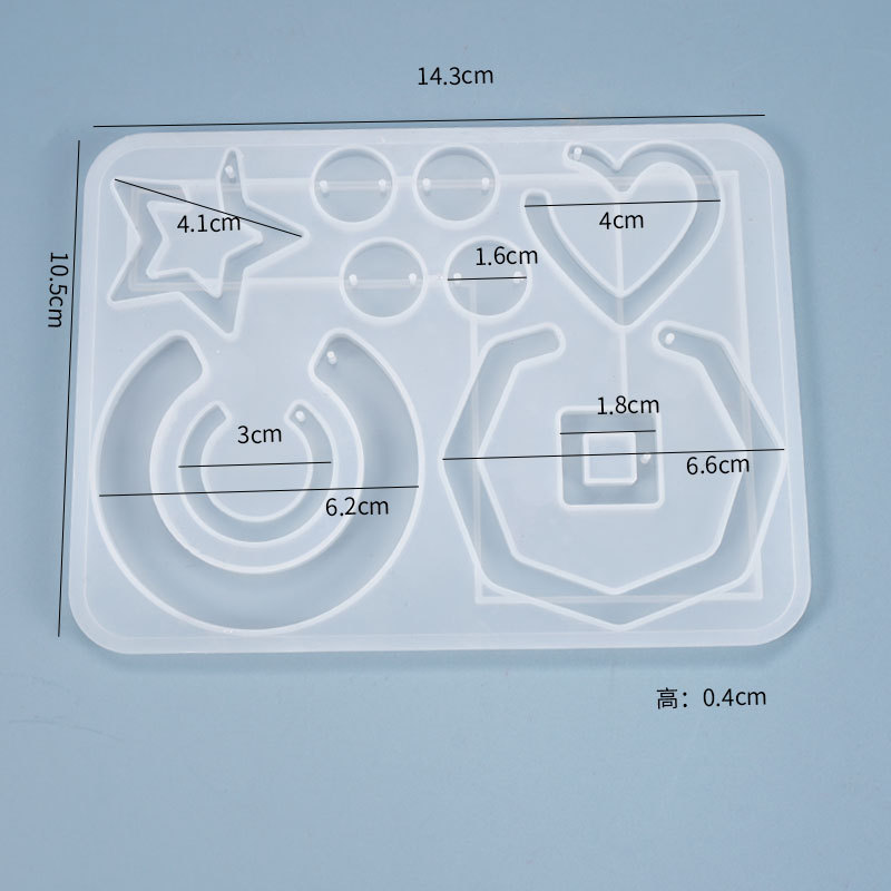 [In stock] Khuôn Keo Pha Lê Hoa Tai Tự Chế, Mặt Dây Chuyền Trang Sức, Khuôn Silicon Hình Trái Tim