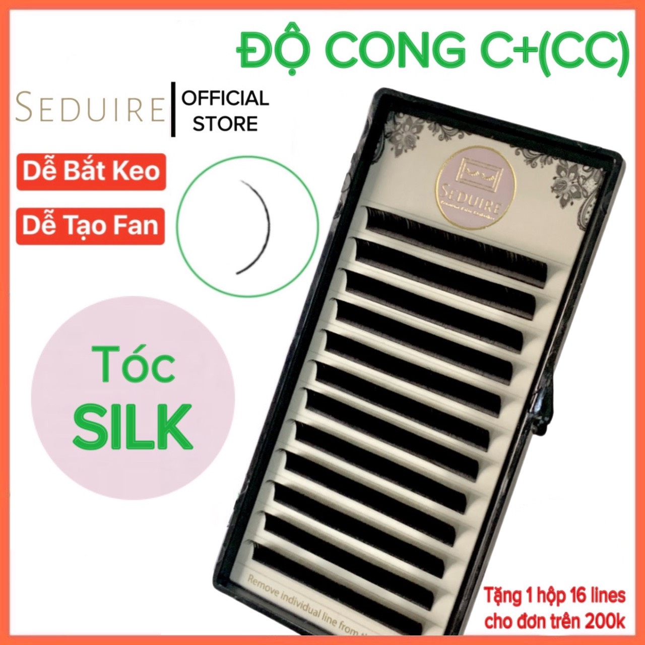 Mi khay seduire độ cong c+ , tóc silk
