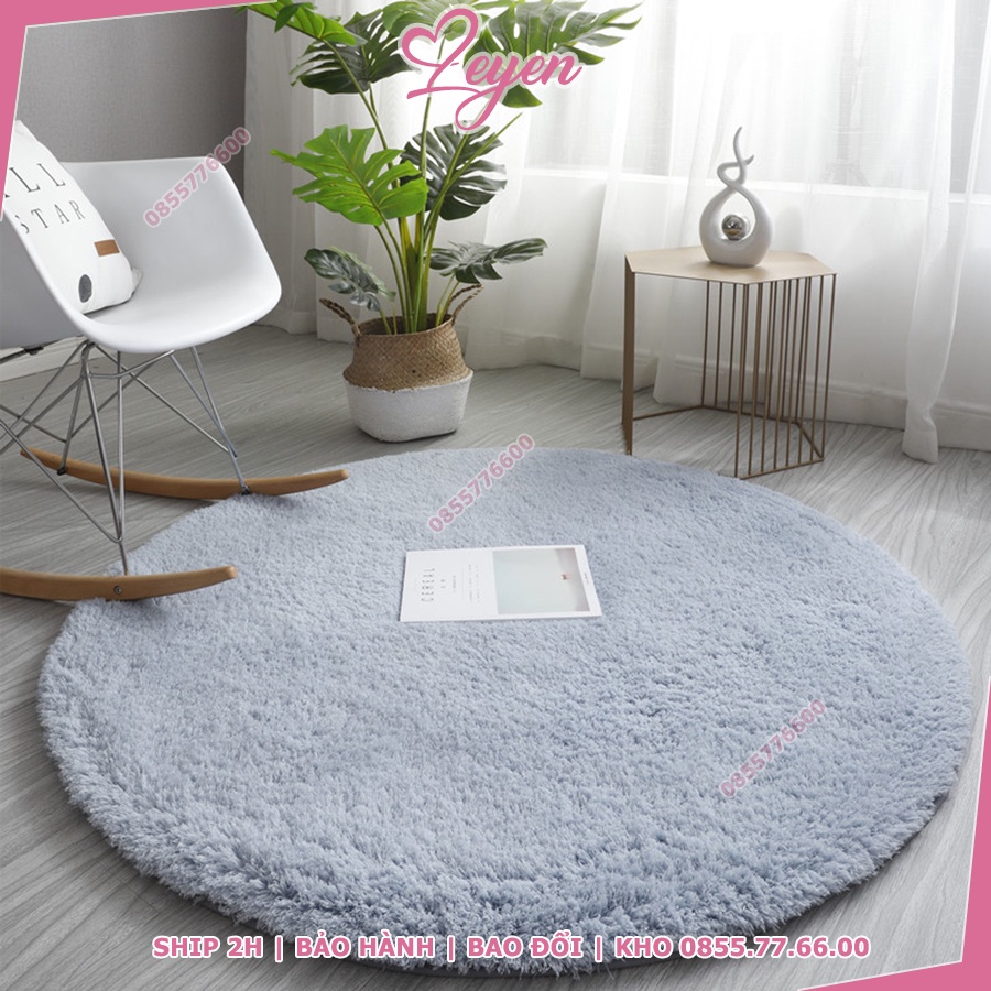 Thảm lông trải sàn tròn đẹp giá rẻ 80cm 1m 1m2 | lông cừu xoăn | leyen