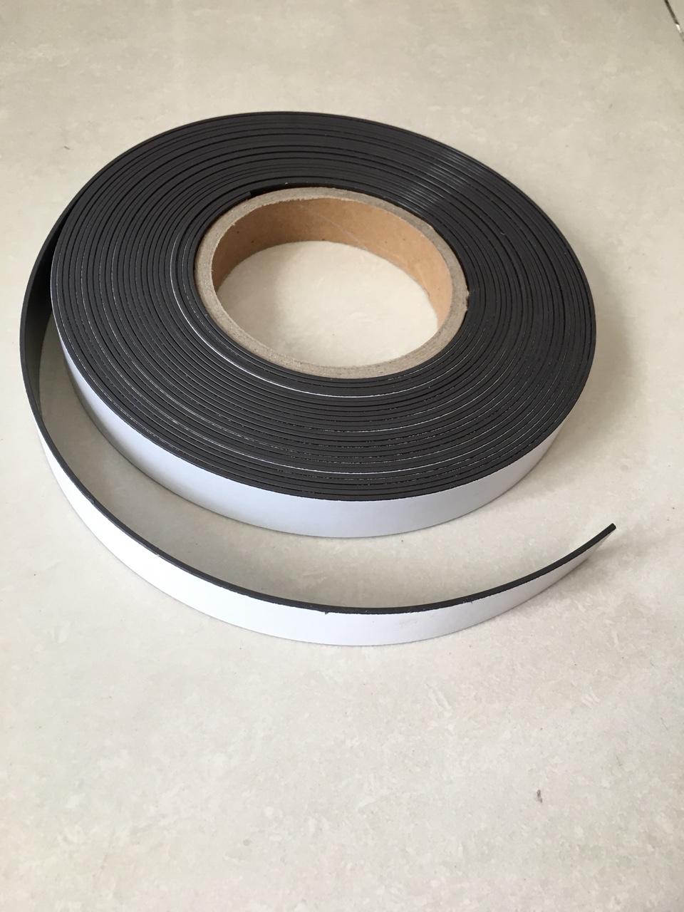 Nam châm dẻo cuộn khổ 2cm x 1,6mm x 10m - Có keo 2 mặt - Bán theo cuộn