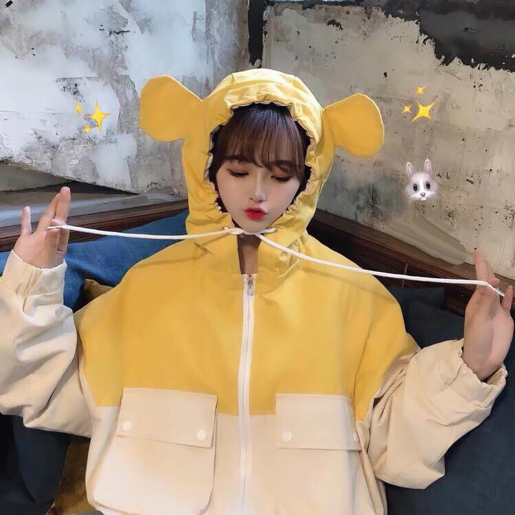 Áo Khoác kaki Mũ Tai Thỏ cute