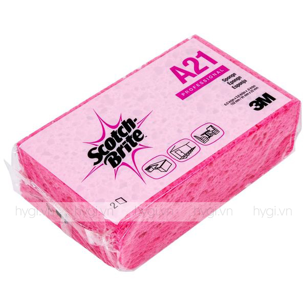 Gói 2 Miếng chùi rửa bọt biển Scotch-Brite Sponge A21