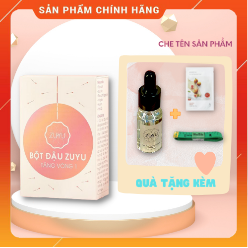 {che tên sp} bột tăng vòng 1 zuyu (tặng kèm tinh dầu massage v1 và thước đo)