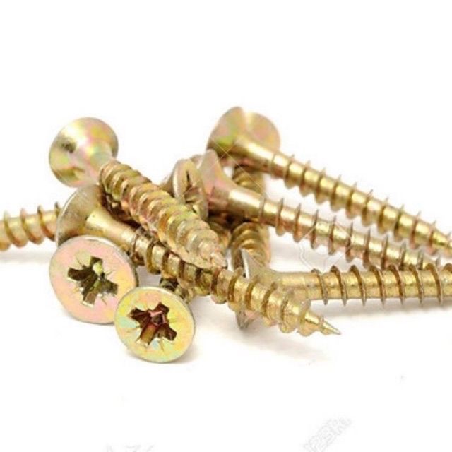 Túi 100 gram vít gỗ vàng răng thưa kích thước 1/2/3/4/5cm