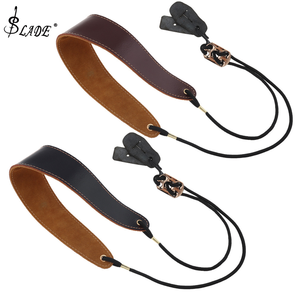 SLADE dây kèn đeo cổ/ vai đơn bằng da màu đen/ nâu có thể điều chỉnh cho kèn Saxophone và Clarinet - INTL