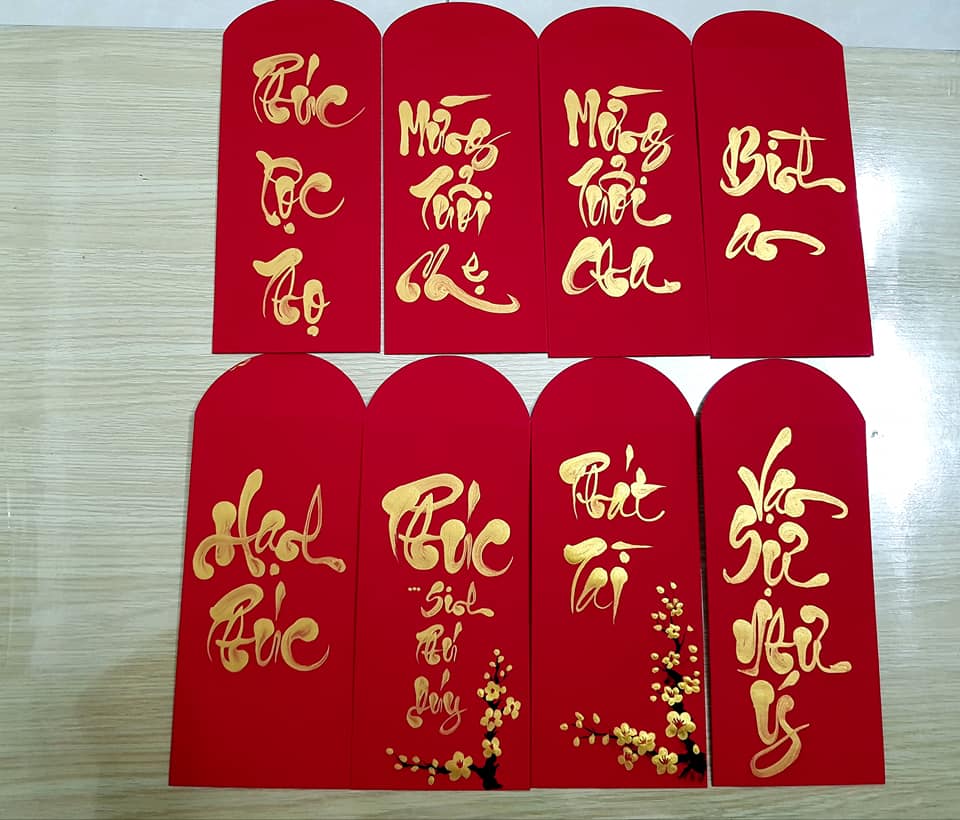 Bao lì xì thư pháp