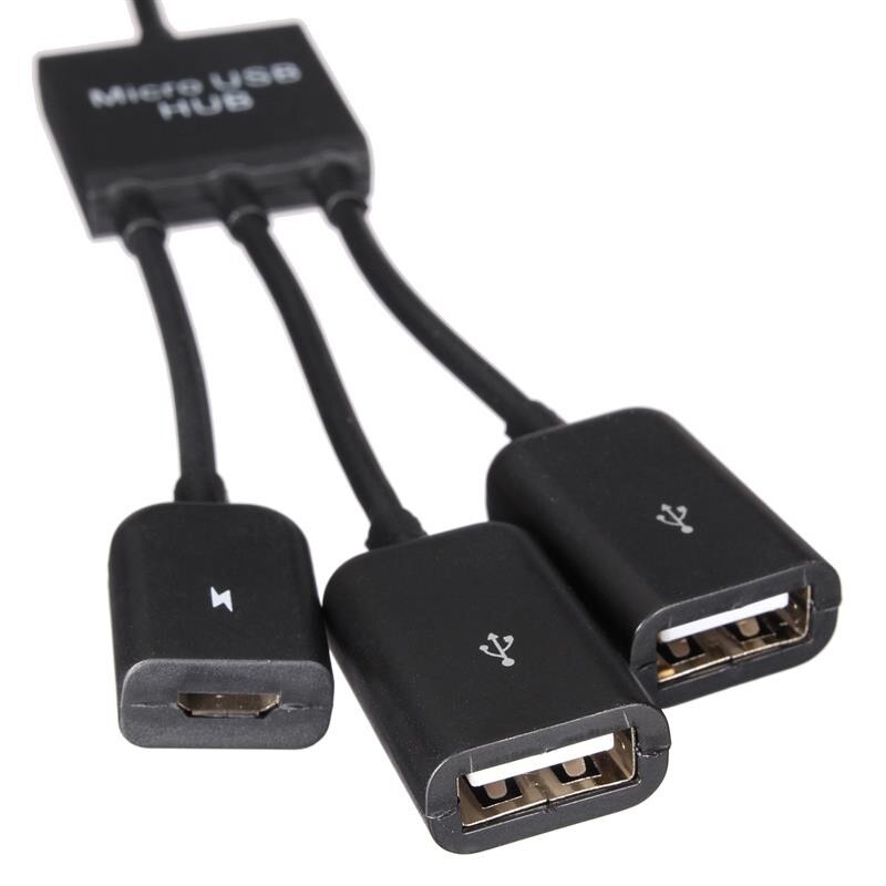 Cáp otg 3 đầu usb type c cho điện thoại android kết nối với chuột và bàn phím - cáp usb type-c cho android gear79