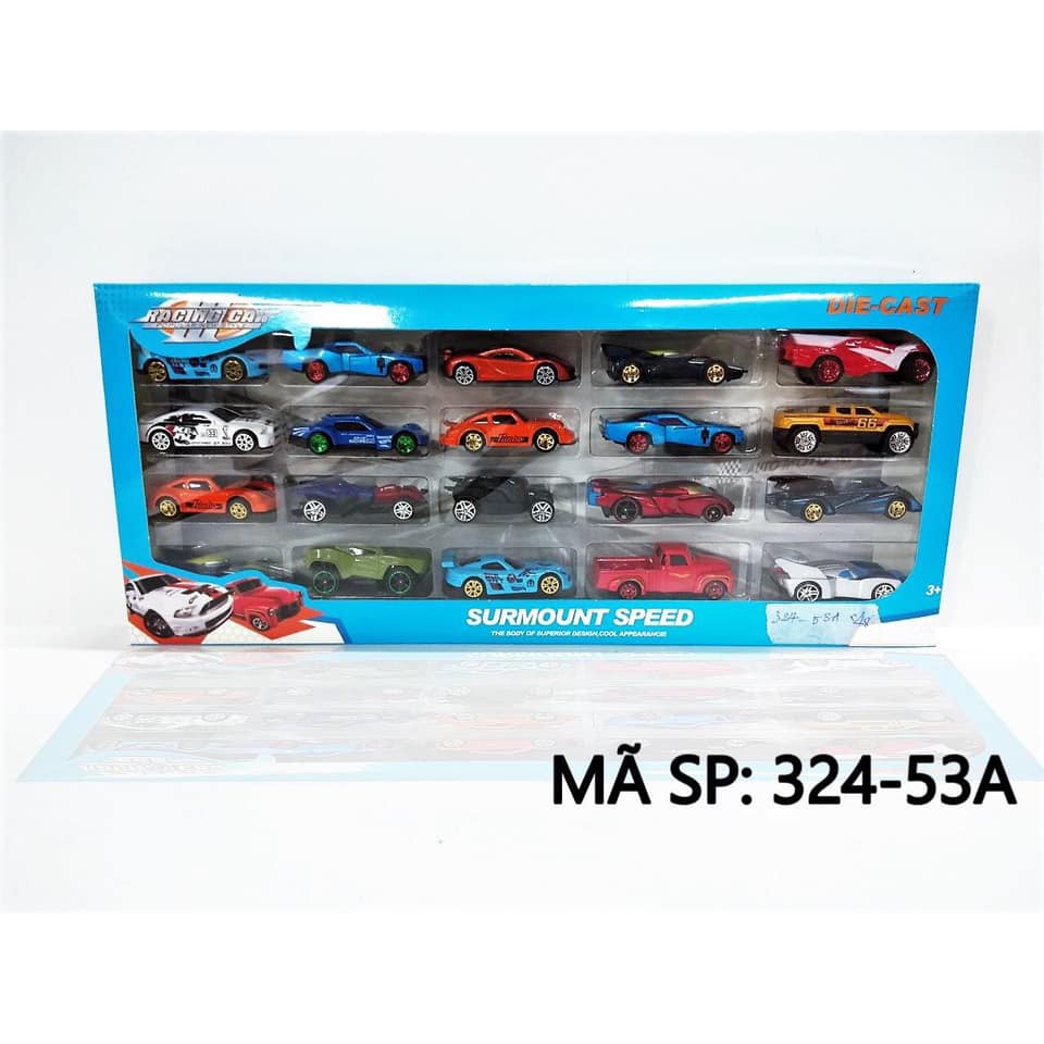 Bộ 20 xe mô hình hotwheel bằng kim loại - xe mô hình xe sắc cho bé siêu bền siêu chắc