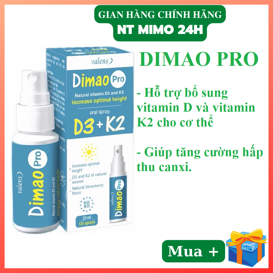 Free ship + Quà Tặng Ngẫu Nhiên Dimao Pro Oral Spray Bổ Sung Vitamin D và