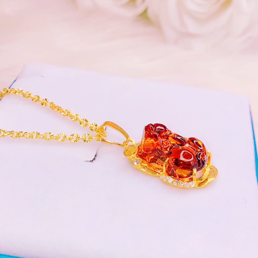 Dây chuyền nữ đẹp mạ vàng, dây chuyền mạ vàng thật cao cấp, dây chuyền vàng non, dây chuyền phong thủy, dây chuyền thời trang nữ vàng 24k, dây chuyền kim cương Trang sức  Gado DM03543 - CAM KẾT KHÔNG ĐEN