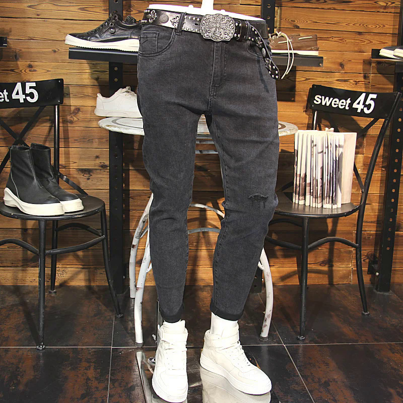 Pxing-Cotton nam chân thẳng quần mới giản dị mùa hè mỏng vi-đàn hồi phổ biến thiếu niên jeansxiu52-d