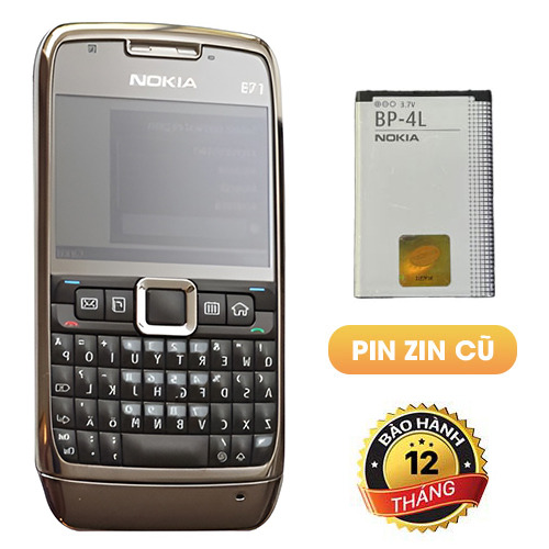Điện thoại cổ nokia e71 vỏ kim loại cứng cáp có 3g, wifi - tặng pin zin