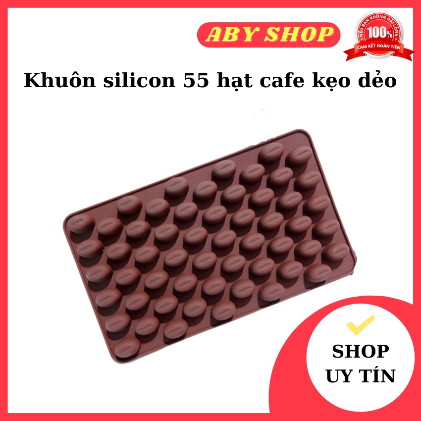 Khuôn silicon 55 hạt cafe kẹo dẻo ⚡ HÀNG CAO CẤP ⚡ khuôn rau câu silicon chuyên dụng làm kẹo, thạch