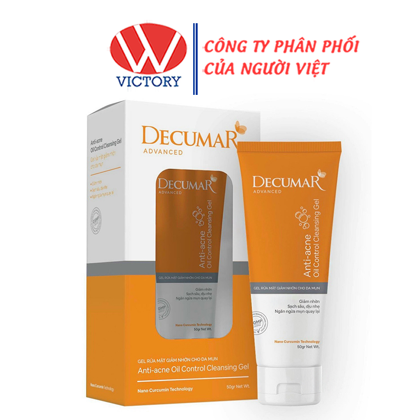 [HCM]Gel rửa mặt Decumar Advanced - Giảm nhờn ngăn ngừa mụn giúp da sáng mịn - Tuýp 50 gram – VictoryPharmacy