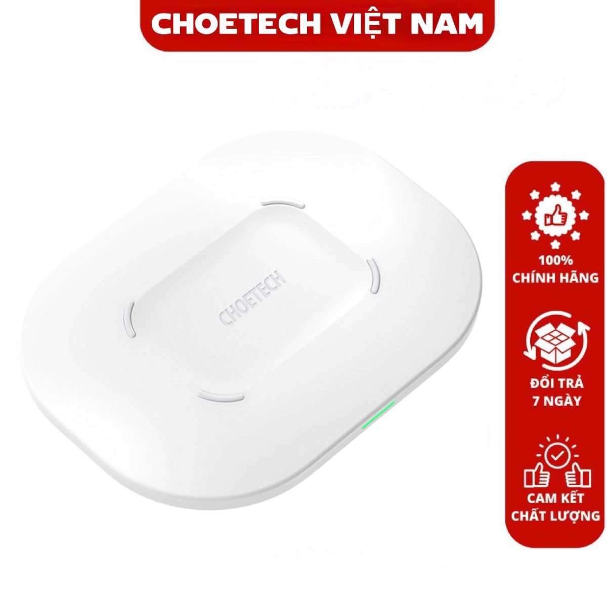 Đế sạc nhanh không dây 15w Choetech T550 dùng cho điện thoại và tai nghe (Hàng chính hãng)