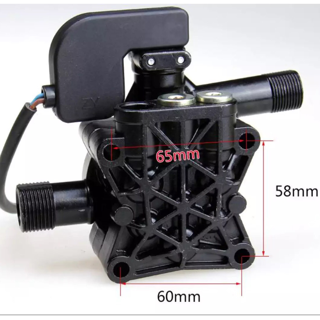 ĐẦU BƠM 3 PITON KÈM RƠ LE của máy xịt rửa cao áp mini - Phụ kiện dòng máy rửa xe không chỉnh áp