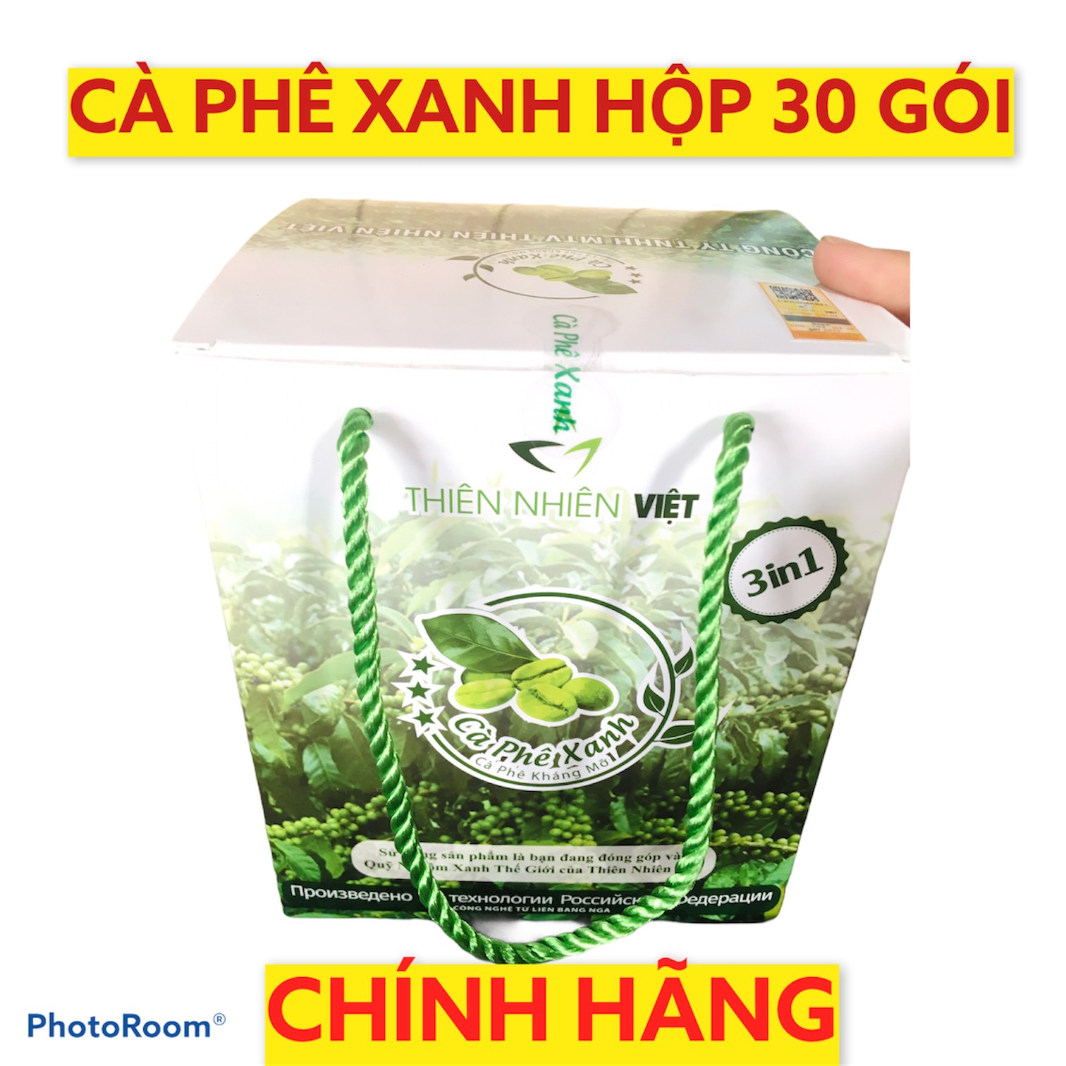 HỘP LỚN 30 GÓI CÀ PHÊ XANH GIẢM CÂN  - Vị ngọt nhẹ, dễ uống, không mất ngủ CÓ TEM ĐIỆN TỬ