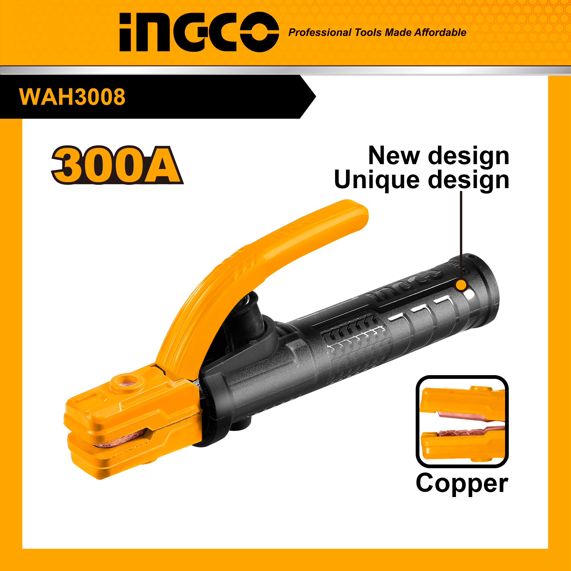 Kìm hàn ingco| kềm hàn điện dòng điện định mức 300a/500a/800a, phù hợp sử dụng cho máy hàn mma của ingco