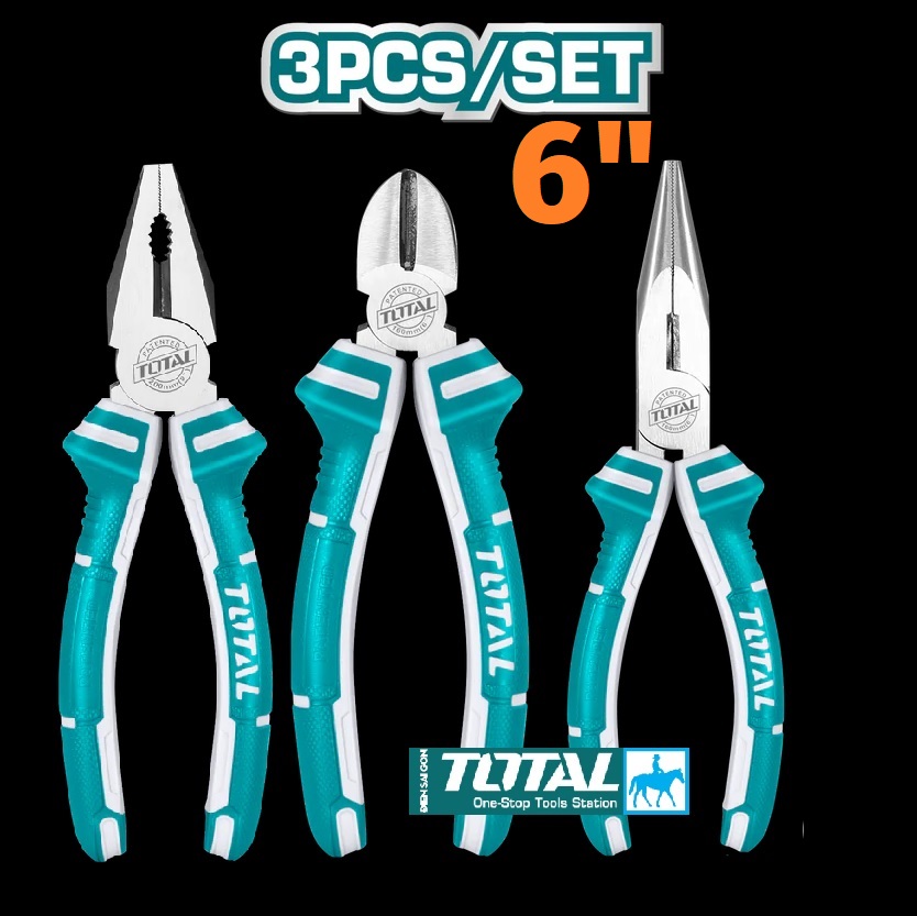 Bộ kềm điện kềm cắt kềm nhọn 3 chi tiết total chính hãng tht1k0301