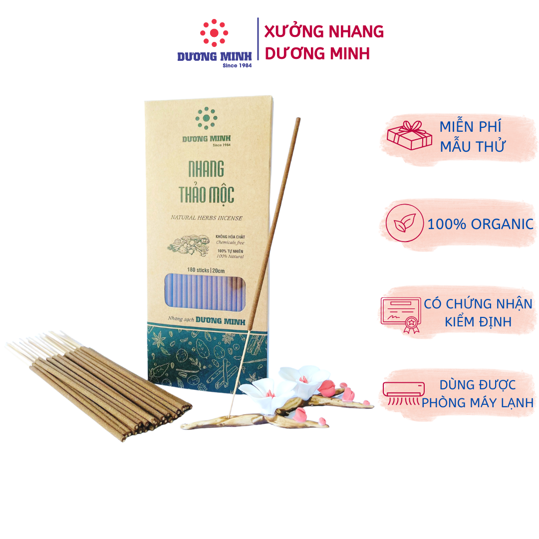 Nhang sạch Thảo Mộc hương tết xưa Dương Minh - nhang 20cm 30cm 40cm, nhang thơm hương thảo mộc tự nhiên