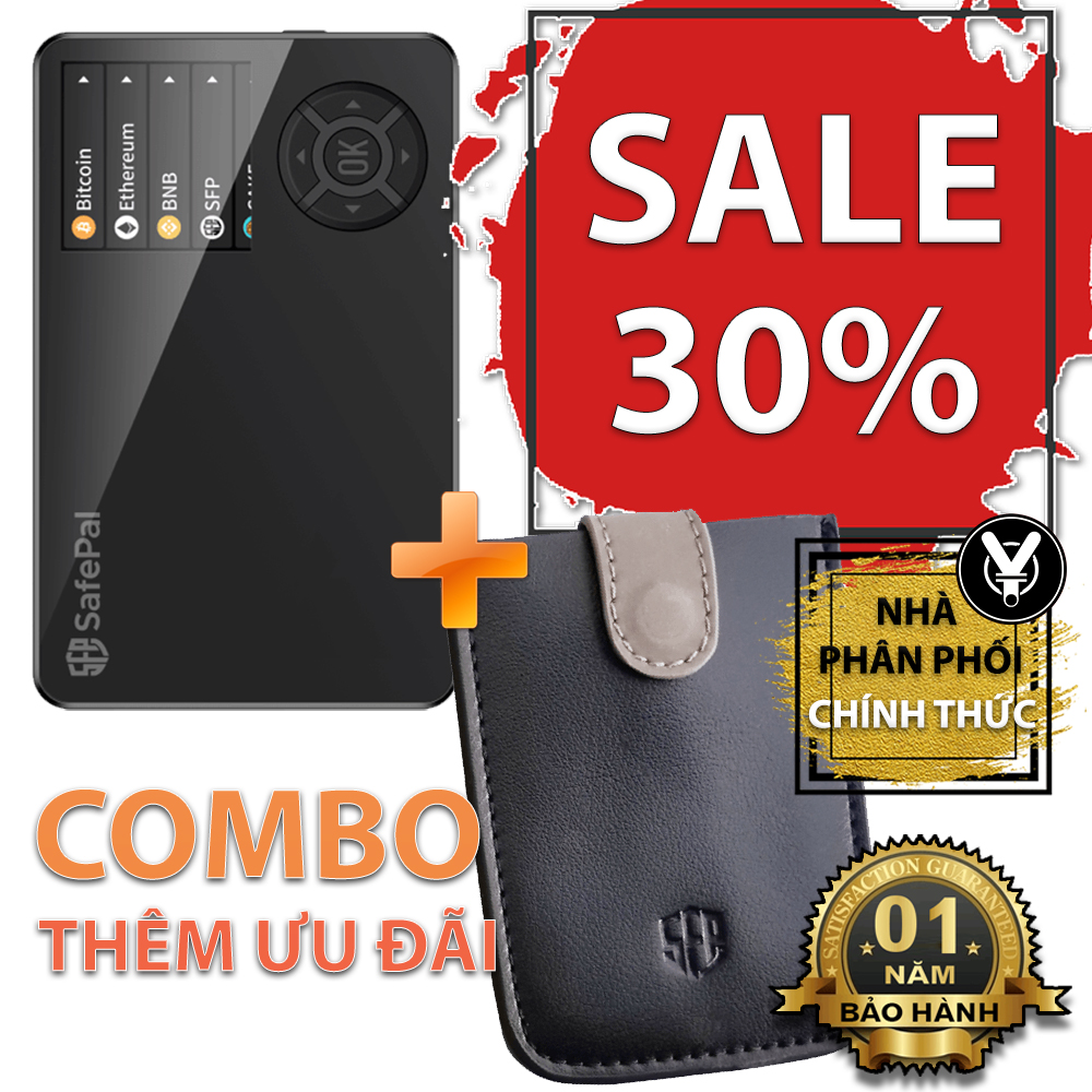 Combo ví lạnh safepal s1 + bao da - chính hãng phân phối