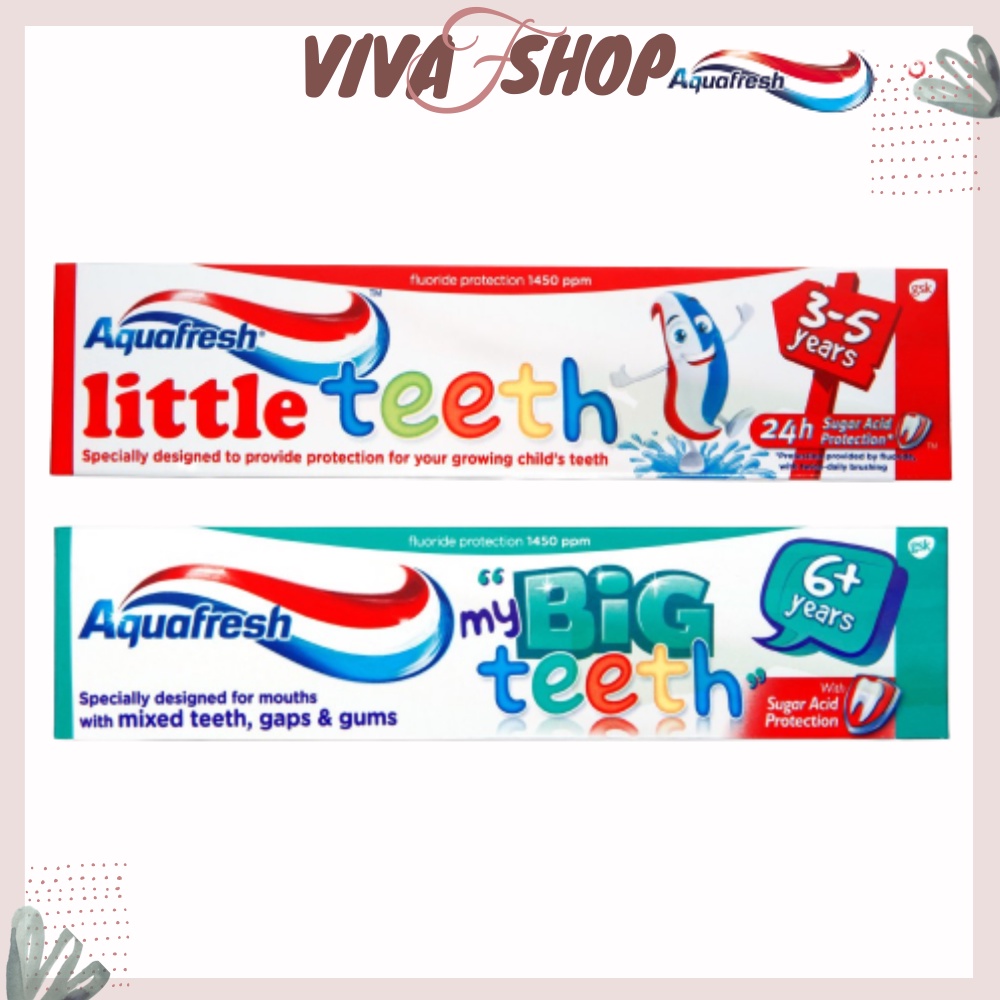 Child toothpaste Aquafresh Little teeth 50ml baby from 3 years old +