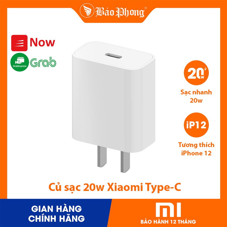 Củ sạc 20W XIAOMI Type-C charger fast charging version AD201