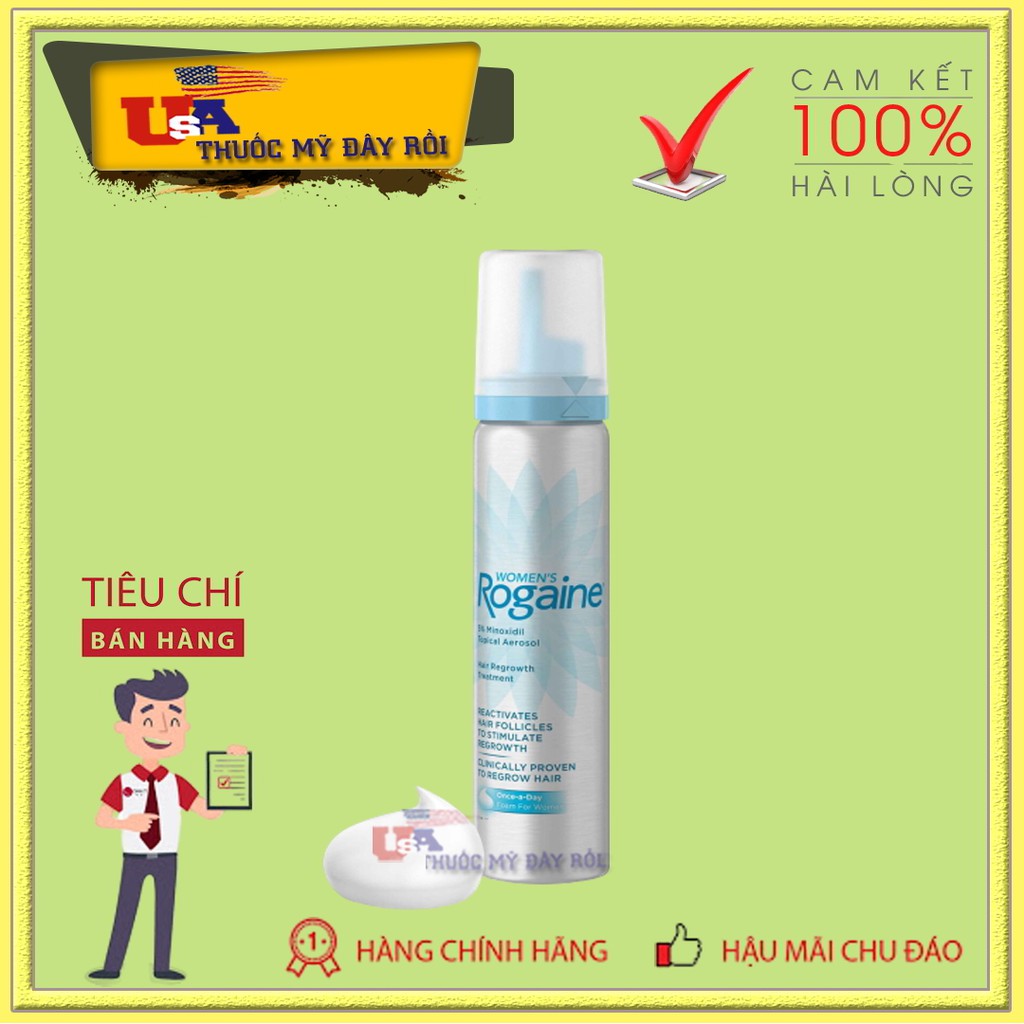 [HCM]Dung Dịch Mọc Tóc Minoxidil 5% Womens  Dạng Bọt Dành Cho Nữ Hãng Rogaine