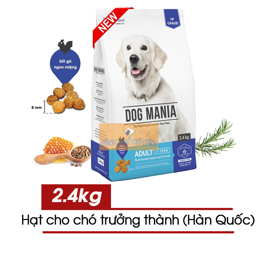 Thức Ăn Hạt Cho Chó Lớn Dog Mania Adult Hàn Quốc - Nông Trại Thú Cưng