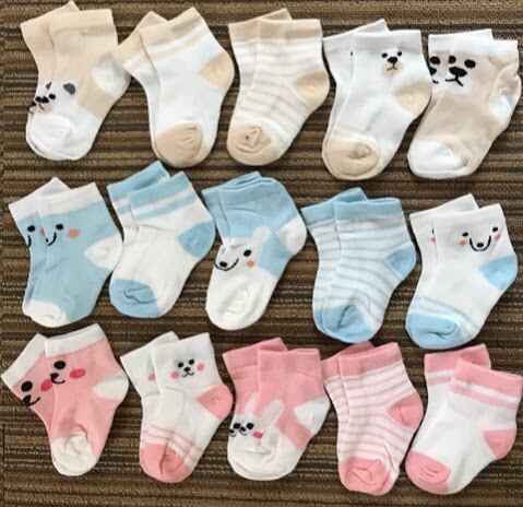 Set 5 đôi vớ cotton thoáng mát cho bé từ 6 tháng đến 2 tuổi