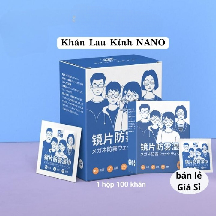 (Mua 2 Tặng 1) Giấy Lau Kính Nano Chống Hơi Nước Bụi Bẩn, Khăn Lau Kính 100 Miếng Lau Sạch Vân Tay Bụi Bẩn Trên Kính Điện Thoại Laptop Máy Ảnh