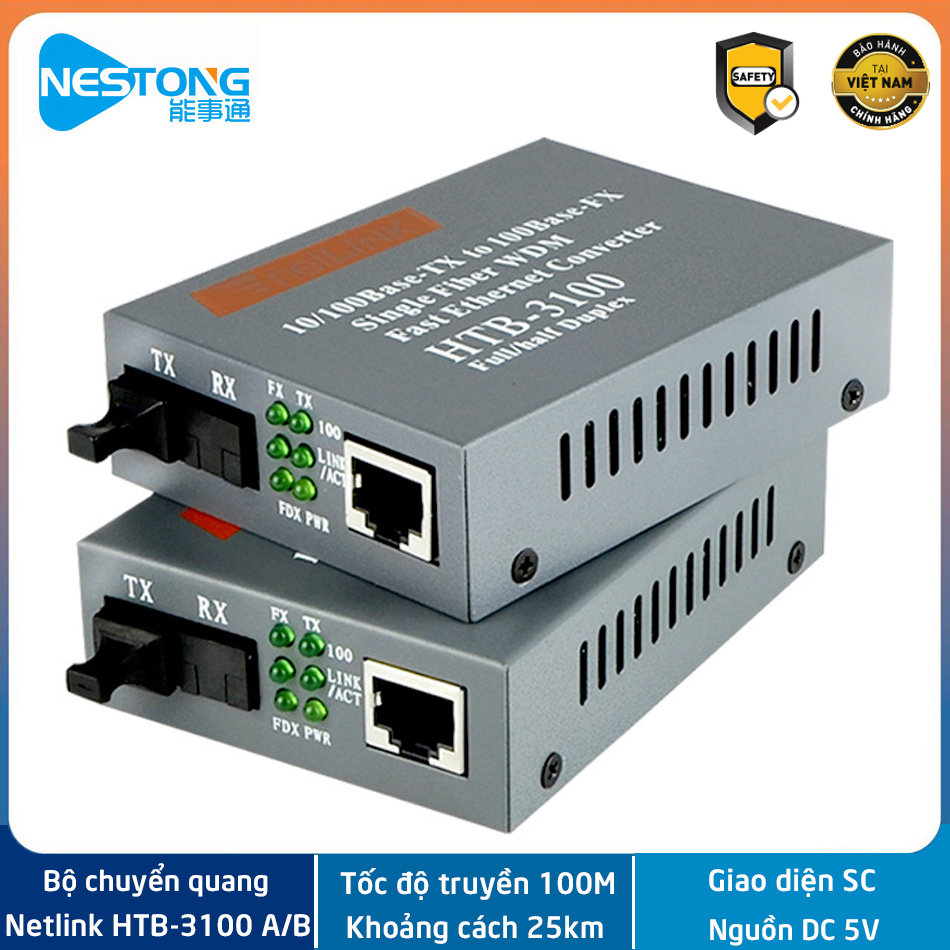 Bộ chuyển đổi quang điện netlink htb-3100 a/b - converter quang điện netlink htb - 3100 a/b