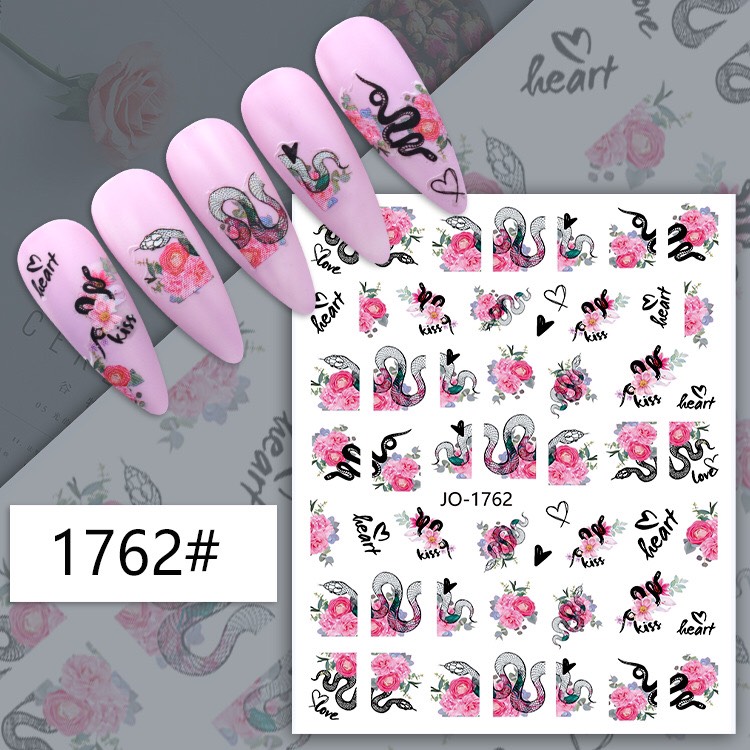 Sticker dán móng chủ đề rắn rồng phượng