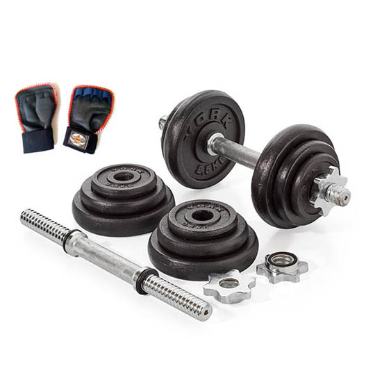 Bộ Tạ Tay Điều Chỉnh 20kg Kèm 2 Đòn Tạ 35cm Đại Nam Sport+ Tặng Đôi Găng Tay Tập Tạ