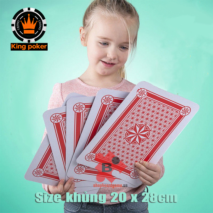 Bộ bài tây size khủng bằng khổ giấy A4 loại 52 lá