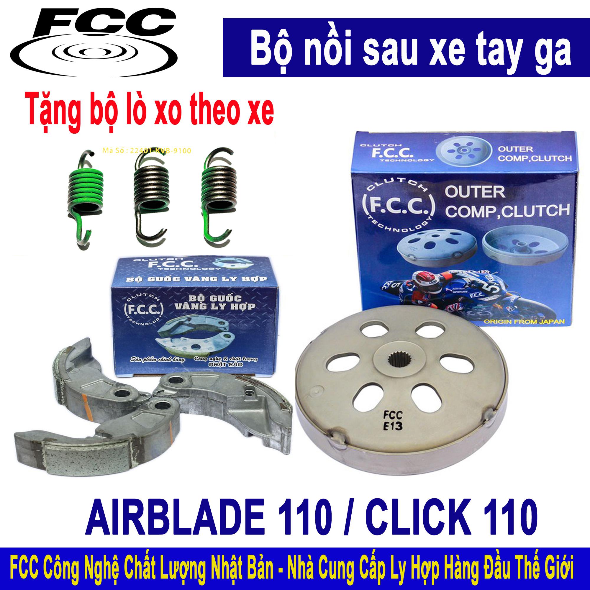 Bộ nồi sau Honda AB 110 / Click 110 - Tặng bộ lò xo chống rung đầu xe