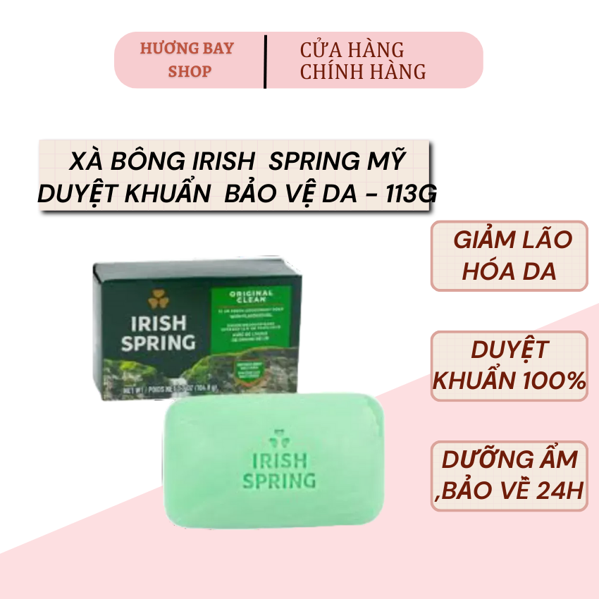 Bán lẻ 1 cục Xà bông cục Irish Spring duyệt khuẩn của Mỹ 104g
