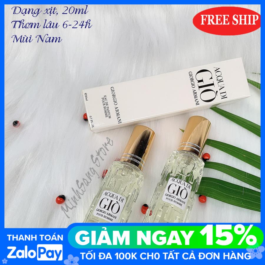 Combo 2 chai nước hoa nam chiết pháp giò trắng 20ml lưu hương siêu lâu 6-12h