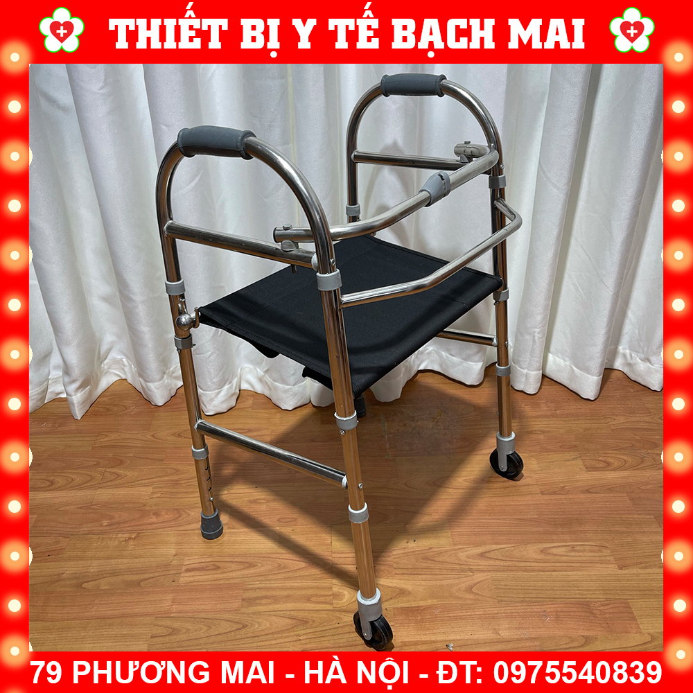 Khung Tập Đi Có Bạt Ngồi Inox Việt Nam