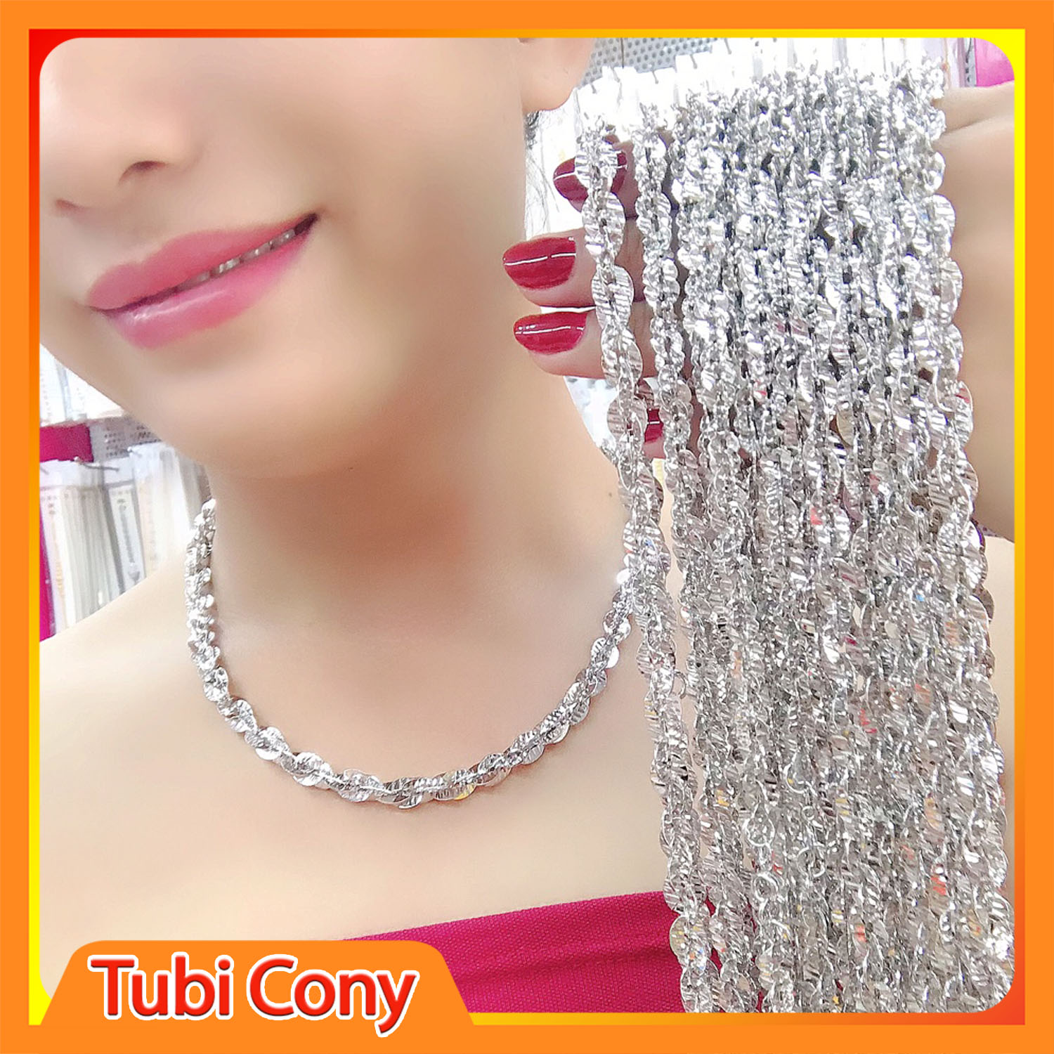 Dây chuyền nữ đuôi phụng bạch kim cao cấp - sáng như vàng thật -