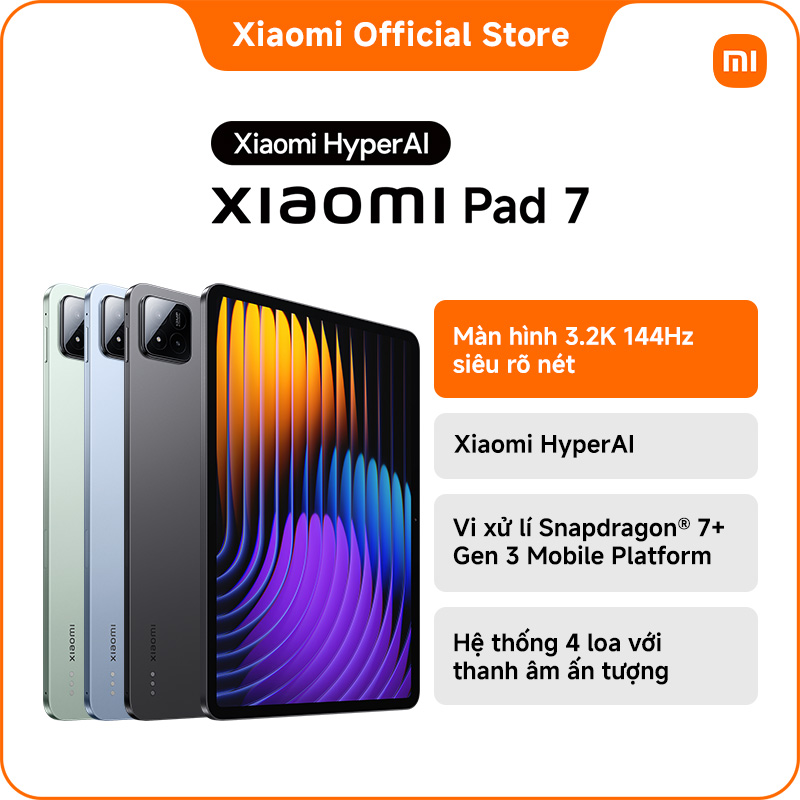 Máy tính bảng Xiaomi Pad 7 (8+128GB | 8+256GB) | Màn hình 3.2K 144Hz siêu rõ nét | HyperAI | Vi xử l