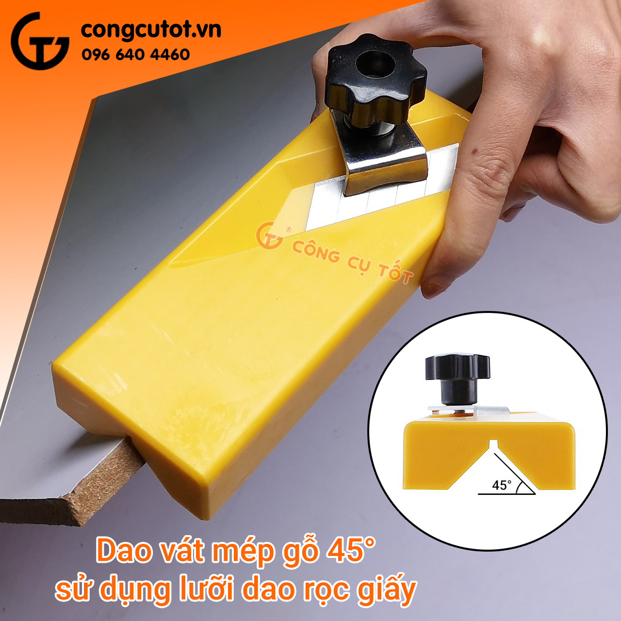 Dao cắt chỉ và gọt chỉ vát mép gỗ 45 độ sử dụng lưỡi dao rọc giấy