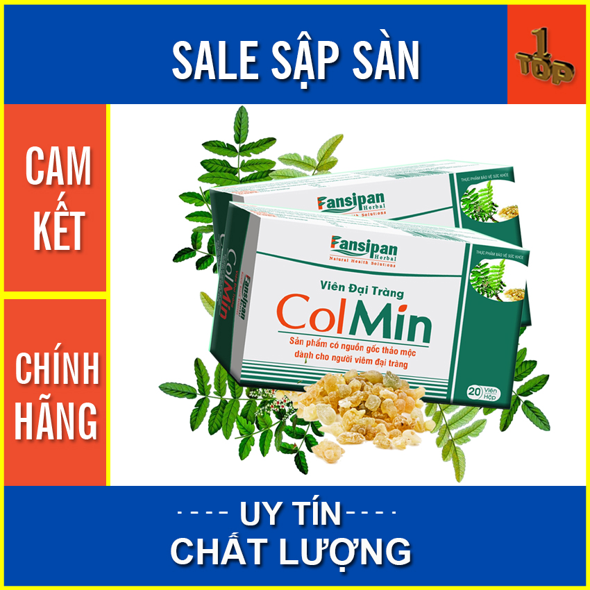 Viên đại tràng colmin - hỗ trợ viêm đại tràng & đại tràng co thắt -ho65p 20 viên