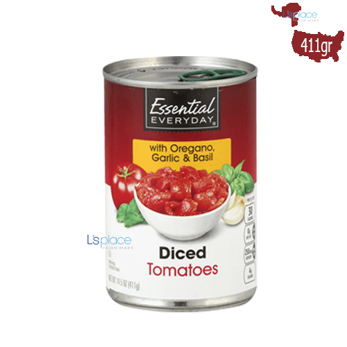 Cà Chua cắt Esssential Everyday Diced tomatoes with Oregano Garlic & Basil- EE 411g nhập khẩu Mỹ