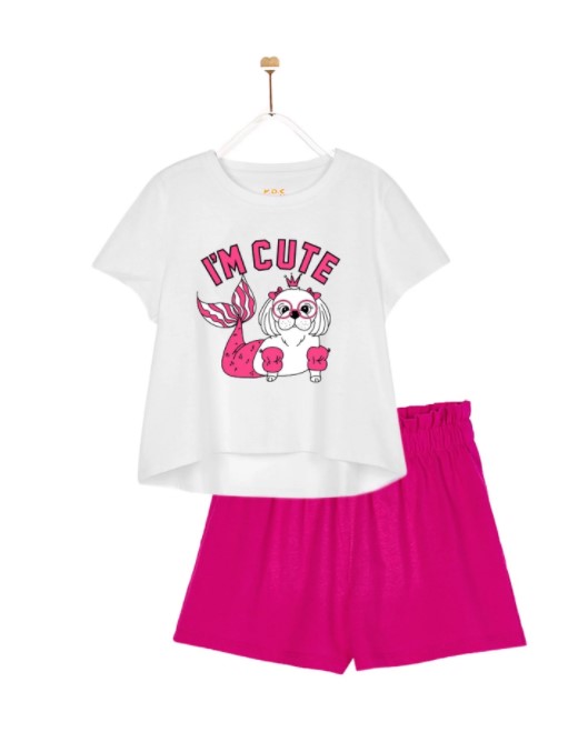Bộ quần short bé gái m.d.k i am cute cgatr21s35