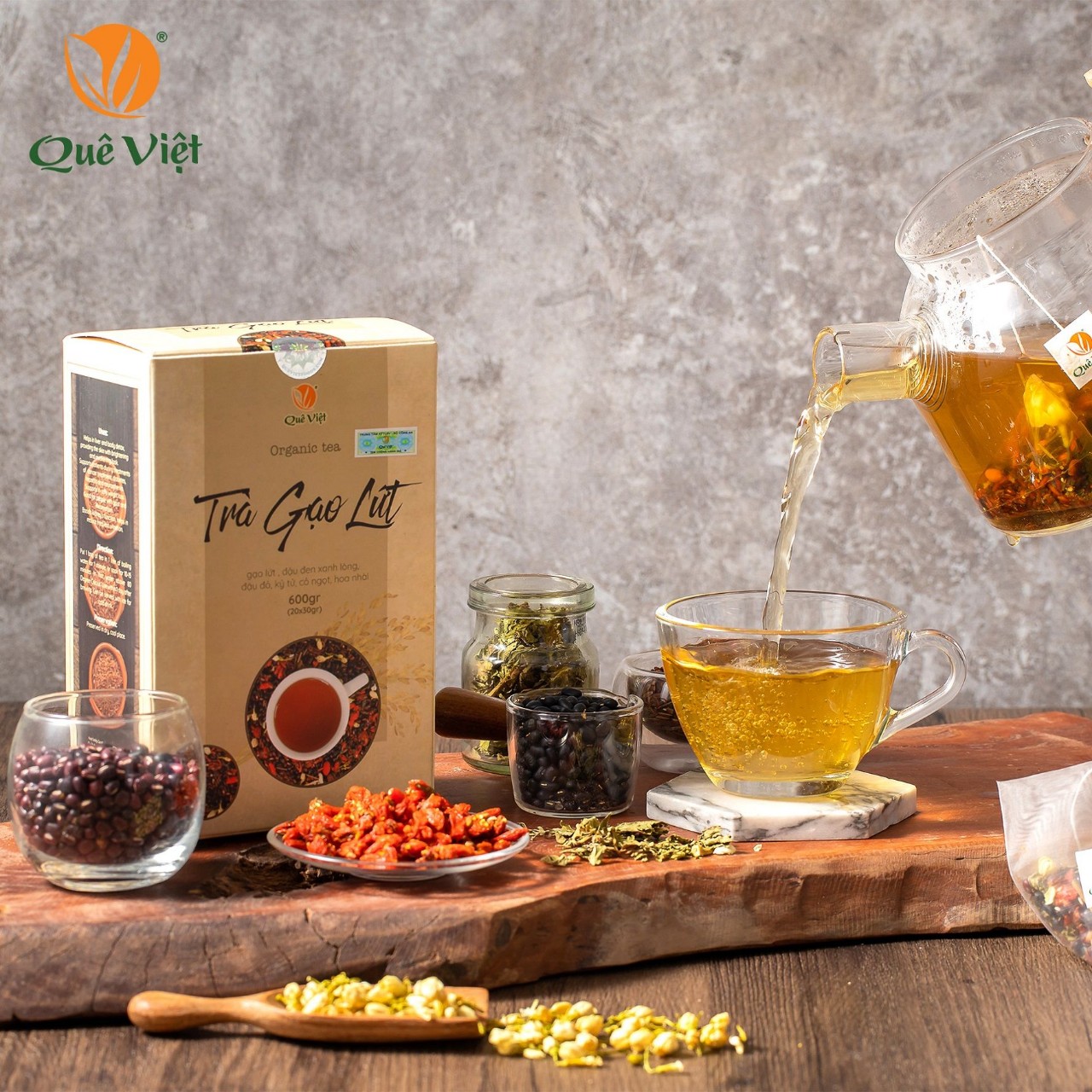 Trà gạo lứt quê việt 600gr