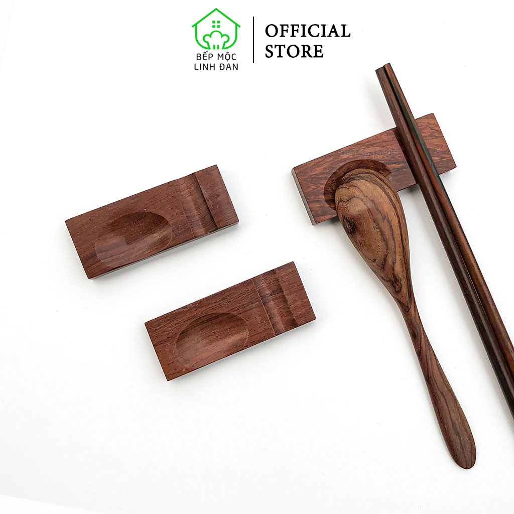Gác đũa muỗng gỗ trắc cẩm lai tự nhiên siêu sạch 01 chiếc